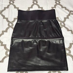 Black Faux Leather Skirt (XS)